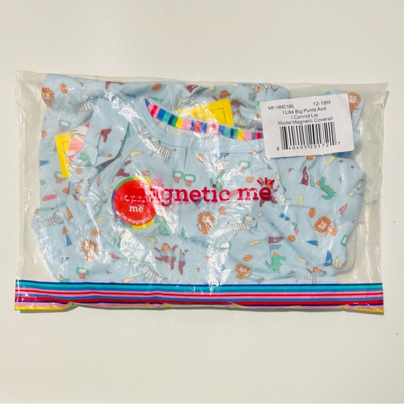 I Like Big Punts And I Cannot Lie Modal Magnetic Convertible Coverall 12/18 Mnts - Picture 3 of 3